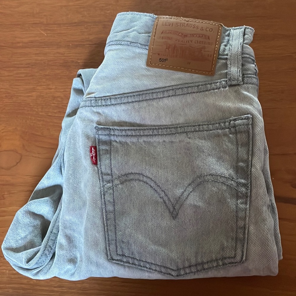 Levi’s womens 501 non stretch grey EUC